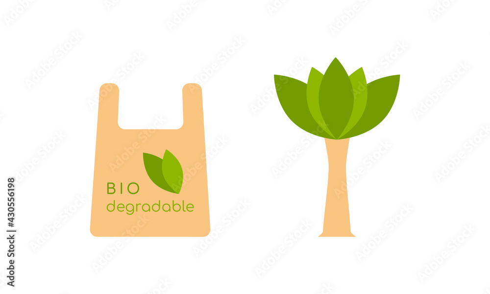 Biodegradable package. Logo sign emblem signal ecology concept. Vector illustration
