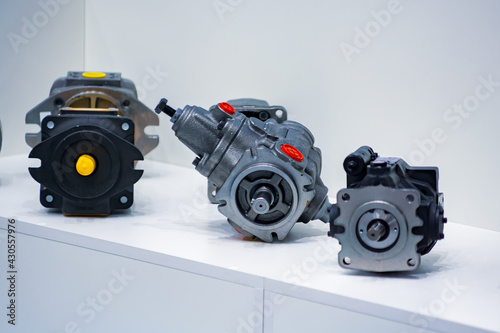 Hydraulic motors. Various hydraulic motors for stations and industry. photo