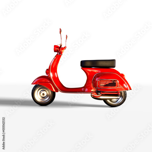 vintage scooter isolated on white background