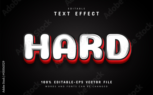 Hard text, editable 3d text effect