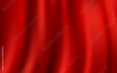 Luxury red silk fabric background. Red satin with wavy folds. Texture satin velvet material with gradient mesh for luxurious elegant design with space for text. Vector abstract background EPS10