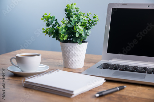 computer on working table