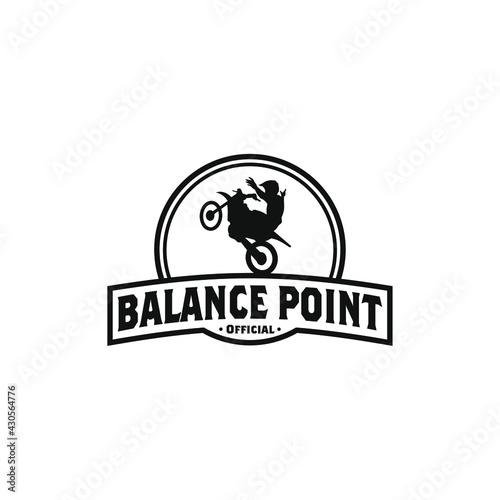 Simple retro motocross logo illustration in freestanding style