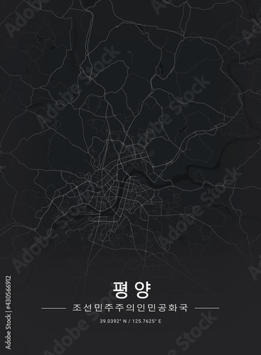 Map of Pyongyang, North Korea