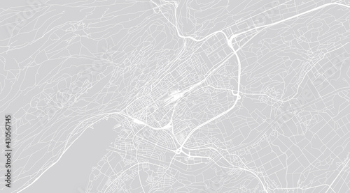 Urban vector city map of Biel and Bienne, Switzerland, Europe