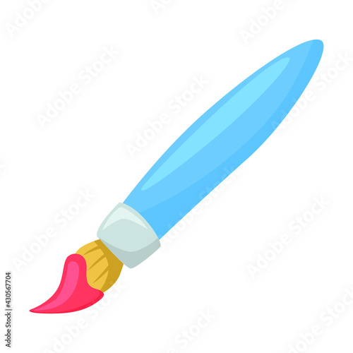Brush Sign Emoji Icon Illustration. Paint Vector Symbol Emoticon Design Coloring Watercolor.