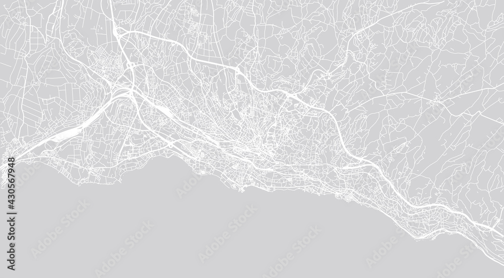 Obraz premium Urban vector city map of Lausanne, Switzerland, Europe