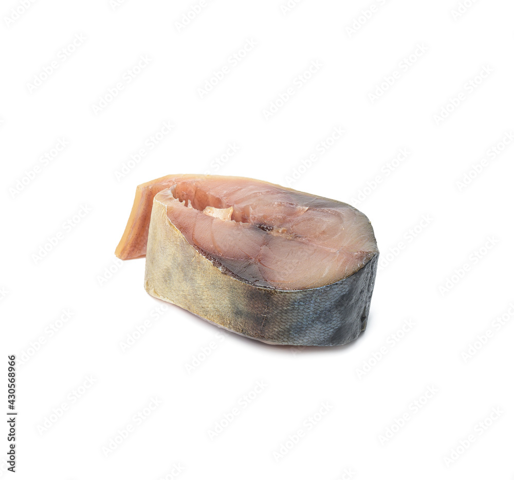 Obraz premium slice of raw mackerel isolated on white background