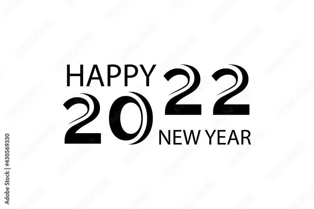 Text composition 2022 happy new year isolated on a white background. Template for the design of a brochure, postcard, banner, cover. Vector illustration. Text composition 2022 happy new year isolated on a white background. Template for the design of a brochure, postcard, banner, cover. Vector illustration.