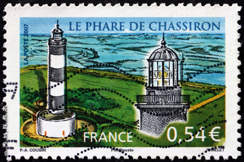 Postage stamp France 2007 the Lighthouse of Chassiron photo