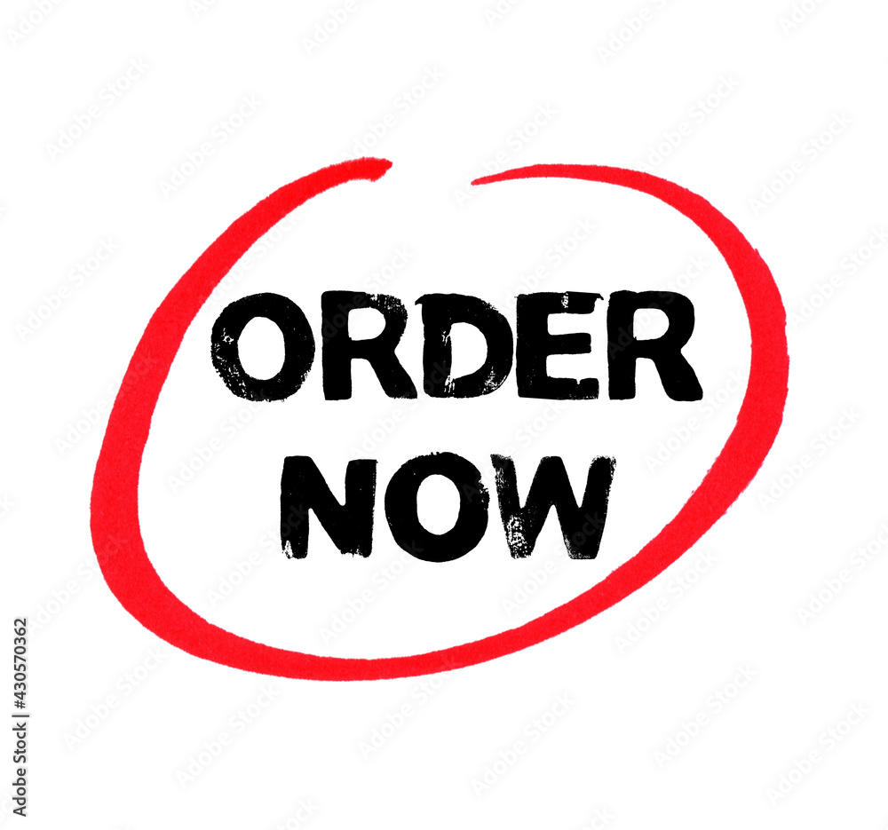 Hier Bestellen - Order Here mit roter Stift Markierung Hier Bestellen - Order Here mit roter Stift Markierung