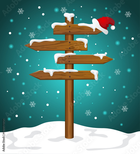 directional sign, winter