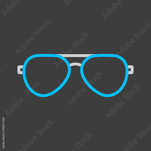 Sunglasses flat vector icon on dark background
