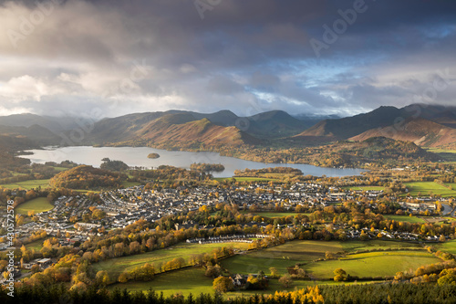 A beautiful Autumn morning looking out over Keswick as the sun rises.