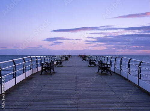 Taken on Fuji Velvia slide film, the sun begins to rise at Saltburn on a cold Autumn morning.