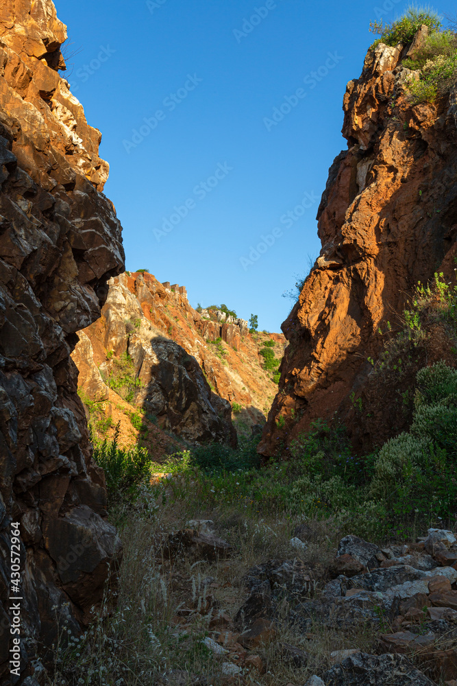 The Iron Hill (Cerro del Hierro), eroded landscape of some old abandoned mines in the Sierra Norte of Seville Natural Park, Andalusia, Spain