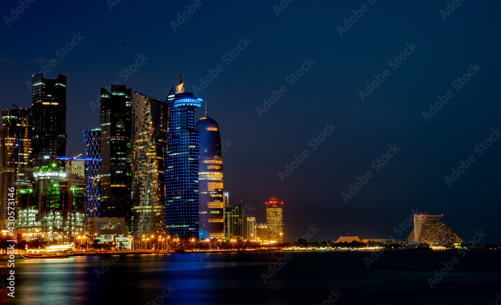 Background image of Doha city