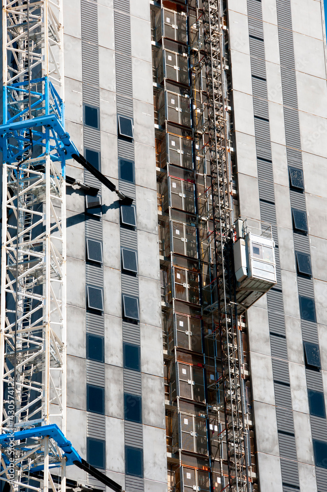 Construction Elevator of a High Rise Building Construction Elevator of a High Rise Building