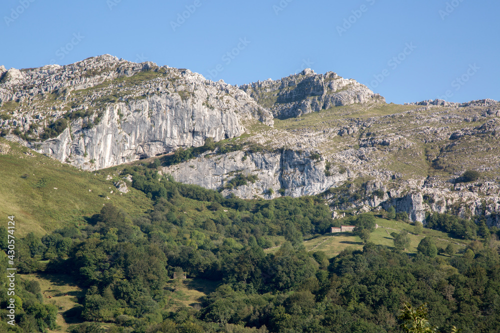 Landscape View of Busampiro Peaks near Lierganes; Cantabria