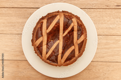 Quadro su tela Close up on italian traditional dessert, pastiera napoletana.