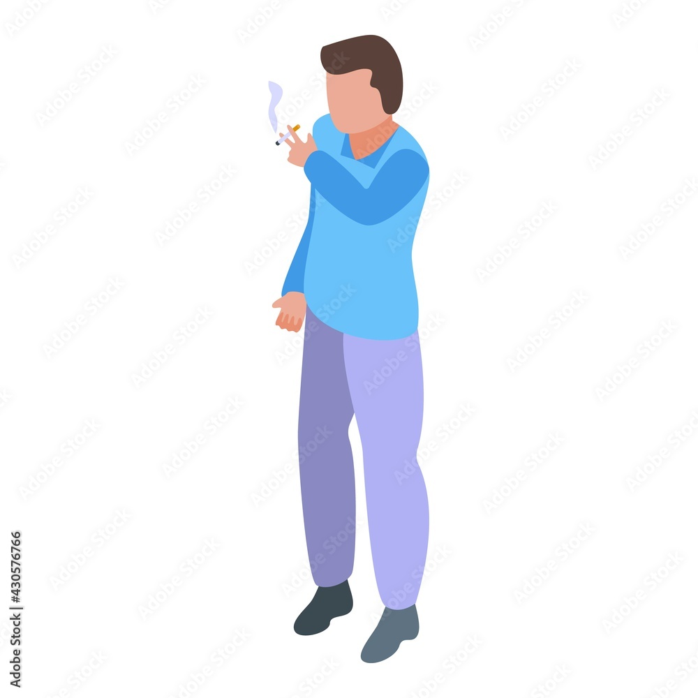 Smoking careless person icon. Isometric of Smoking careless person vector icon for web design isolated on white background Smoking careless person icon. Isometric of Smoking careless person vector icon for web design isolated on white background