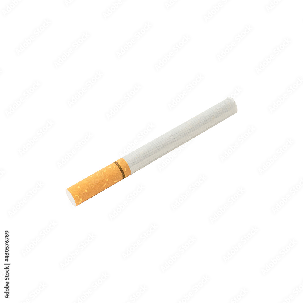 A cigarette isolated on white background. A cigarette isolated on white background.