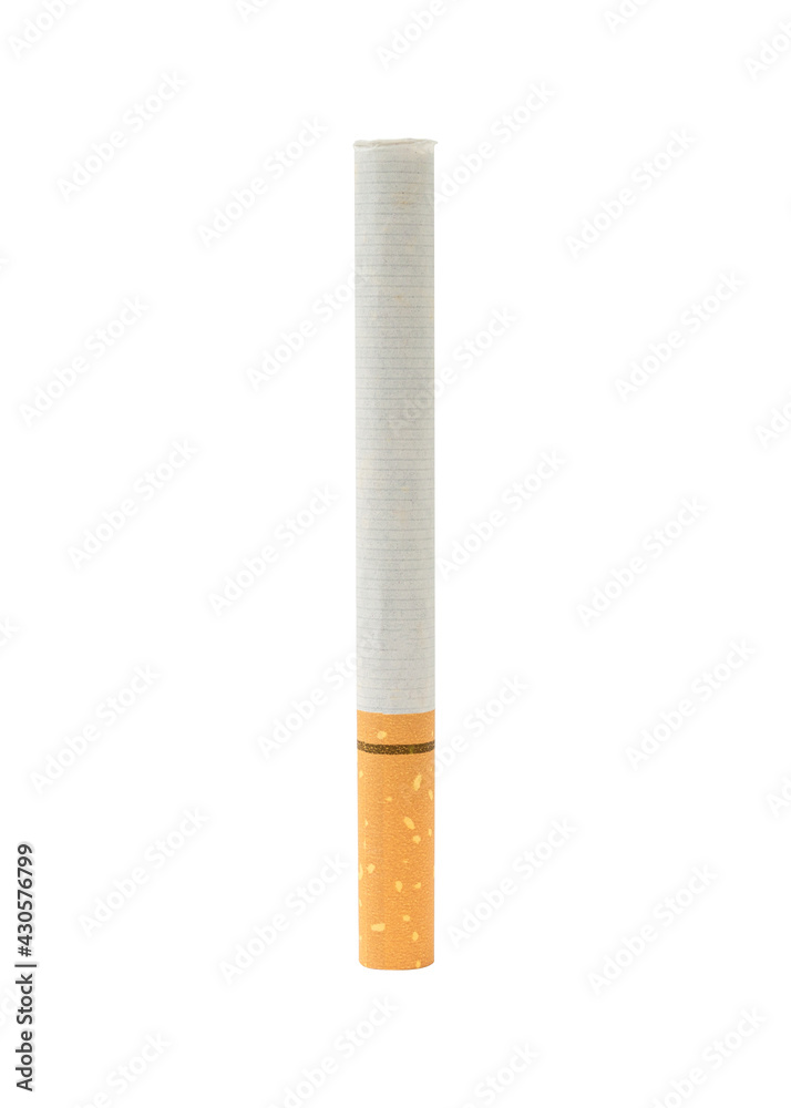 A cigarette isolated on white background.