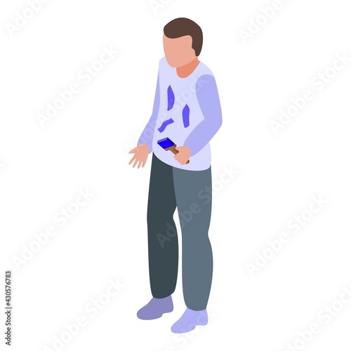 Painter careless person icon. Isometric of Painter careless person vector icon for web design isolated on white background