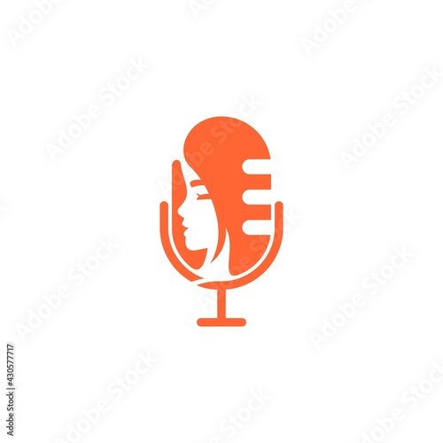 woman podcast logo icon design