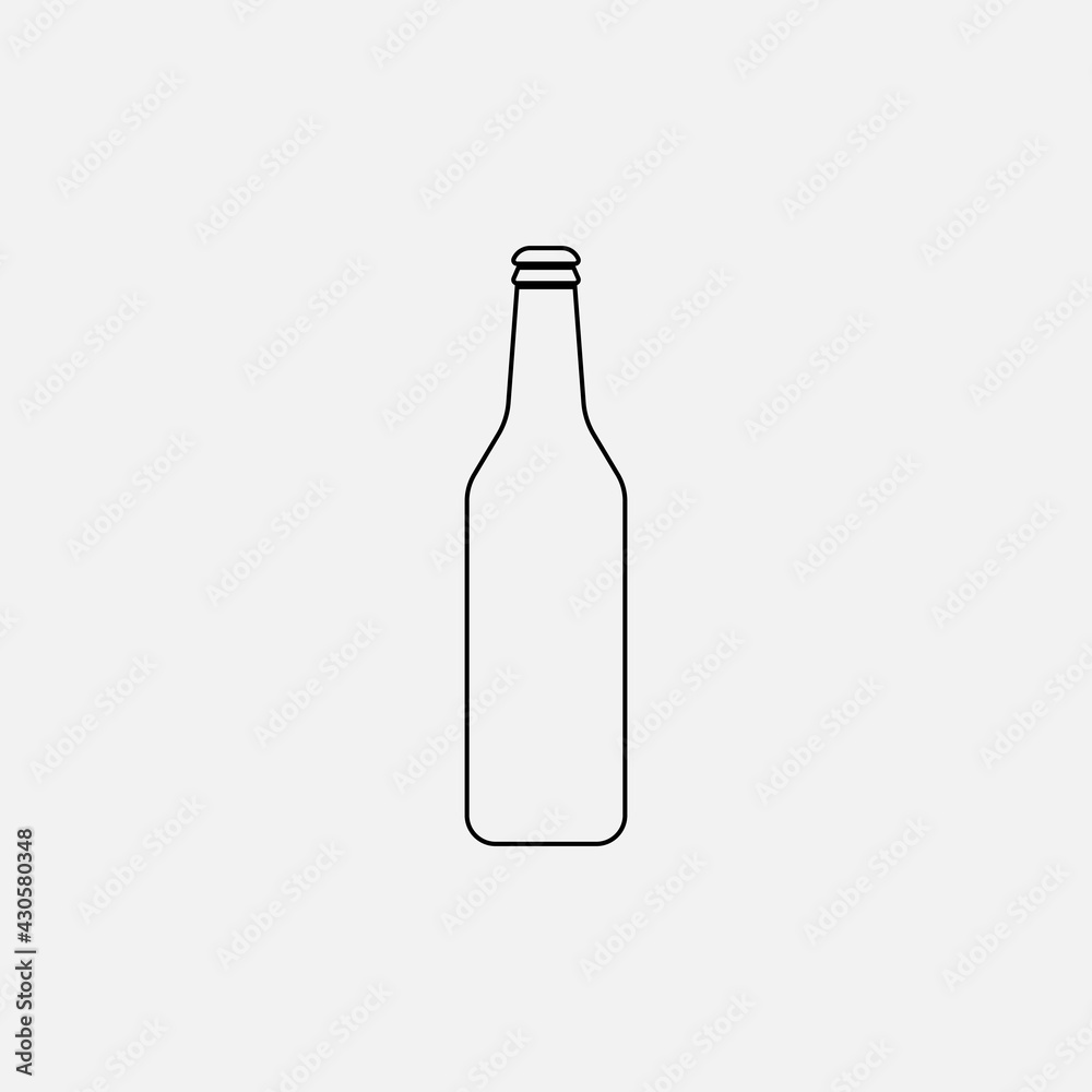 Beer bottle line icon isolated on white background. Flat design. Illustration. Simple modern icon design illustration. Beer bottle line icon isolated on white background. Flat design. Illustration. Simple modern icon design illustration.