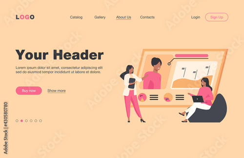 Recruit agency managers. Women studying and discussing candidates profile flat vector illustration. Recruitment, HR, personnel selection concept for banner, website design or landing web page