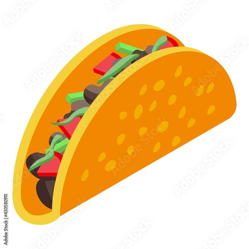 Vegan tacos icon. Isometric of Vegan tacos vector icon for web design isolated on white background