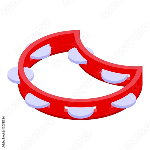 Kid tambourine icon. Isometric of Kid tambourine vector icon for web design isolated on white background