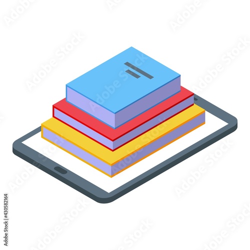 Online books icon. Isometric of Online books vector icon for web design isolated on white background
