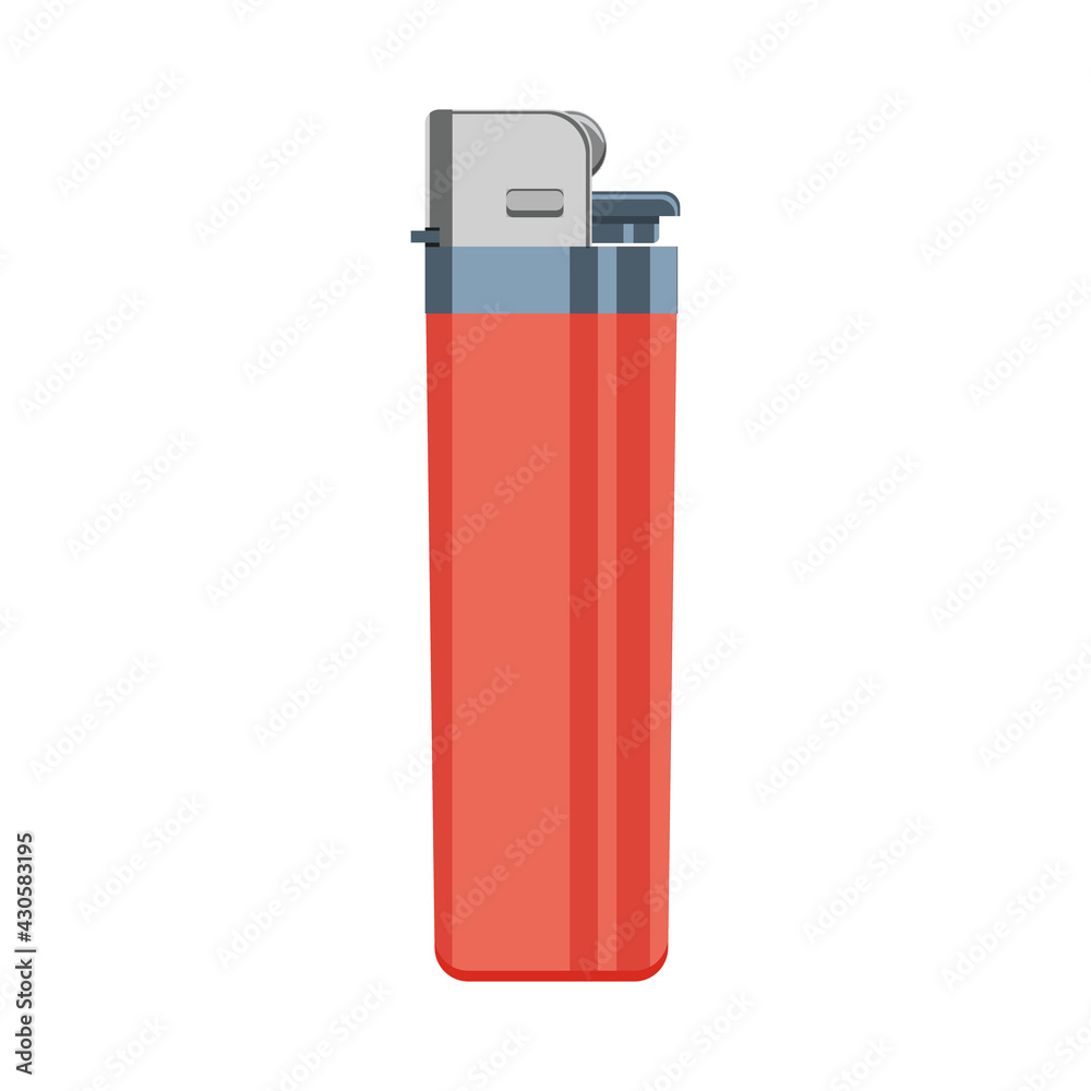 a red gas lighter in a plastic case. Vector illustration isolated on white background. a red gas lighter in a plastic case. Vector illustration isolated on white background.