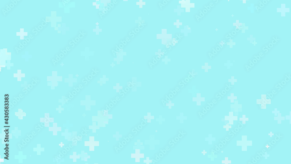 Medical green blue cross pattern healthcare background.