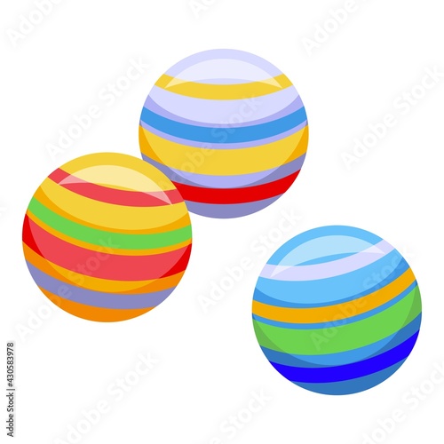 Christmas candy balls icon. Isometric of Christmas candy balls vector icon for web design isolated on white background