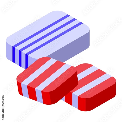 Christmas candy gums icon. Isometric of Christmas candy gums vector icon for web design isolated on white background