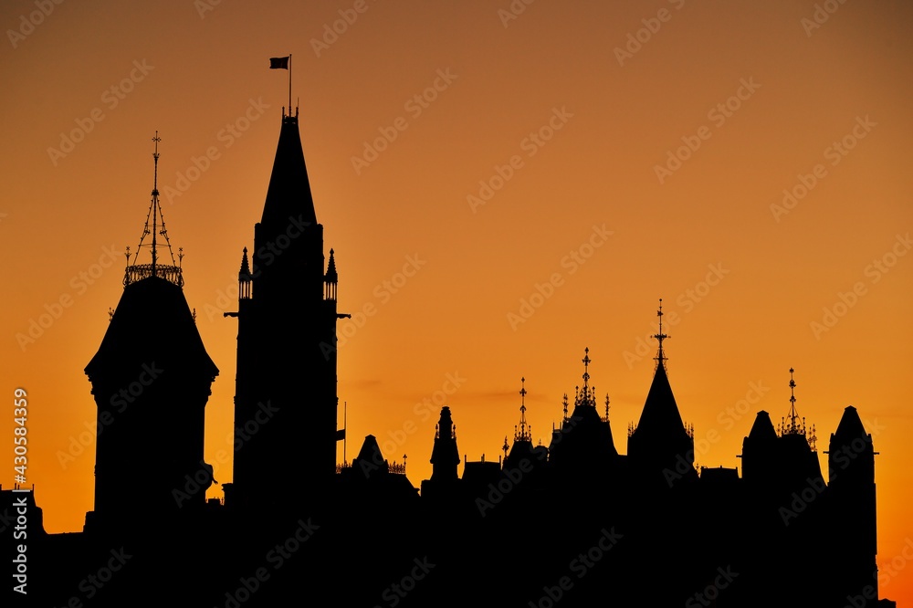 Canada's Parliament Buildings and Peace Tower at dusk - Parliament Hill, Ottawa Canada's Parliament Buildings and Peace Tower at dusk - Parliament Hill, Ottawa