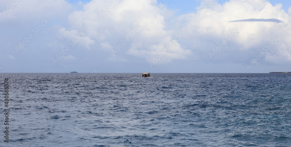 old wooden boat in the Indian Ocean, Maldives