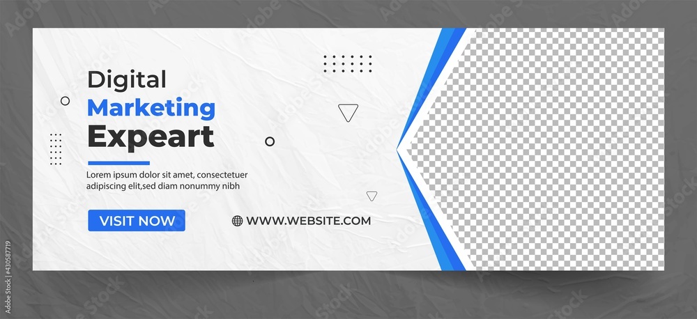 Obraz premium Modern flat design isometric concept of Digital Marketing for banner and website, Digital Marketing Expert agency, Marketing Banner With Blue And White Shade, Business analysis.