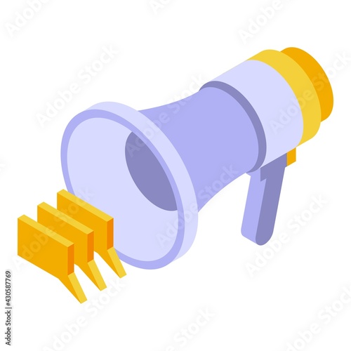Megaphone repost icon. Isometric of Megaphone repost vector icon for web design isolated on white background