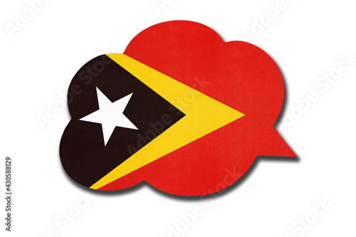 Free Download 3d speech bubble with timorese national flag isolated on white background. Symbol of East Timor country. - GFXLoad