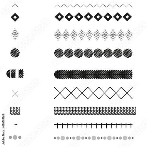 vector fittings, sequins, fringe, chain, rope brushes for illustrator , ornamental lace