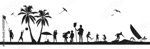Silhouette-plage-bord de mer-vacances