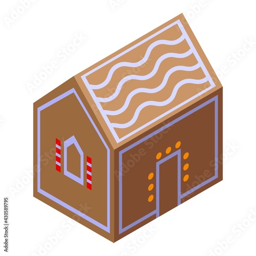 Eve gingerbread house icon. Isometric of Eve gingerbread house vector icon for web design isolated on white background