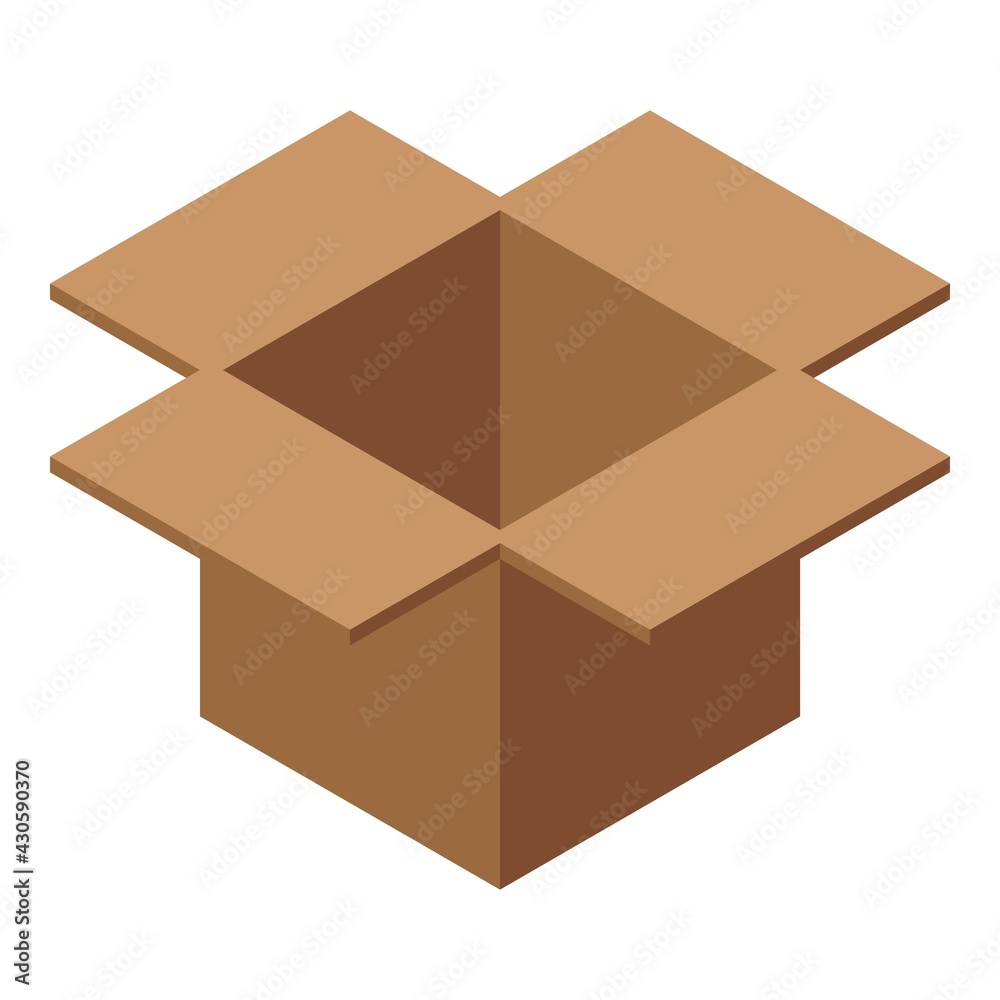 Vecteur Stock Carton box icon. Isometric of Carton box vector icon for web  design isolated on white background | Adobe Stock