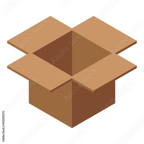 Carton box icon. Isometric of Carton box vector icon for web design isolated on white background