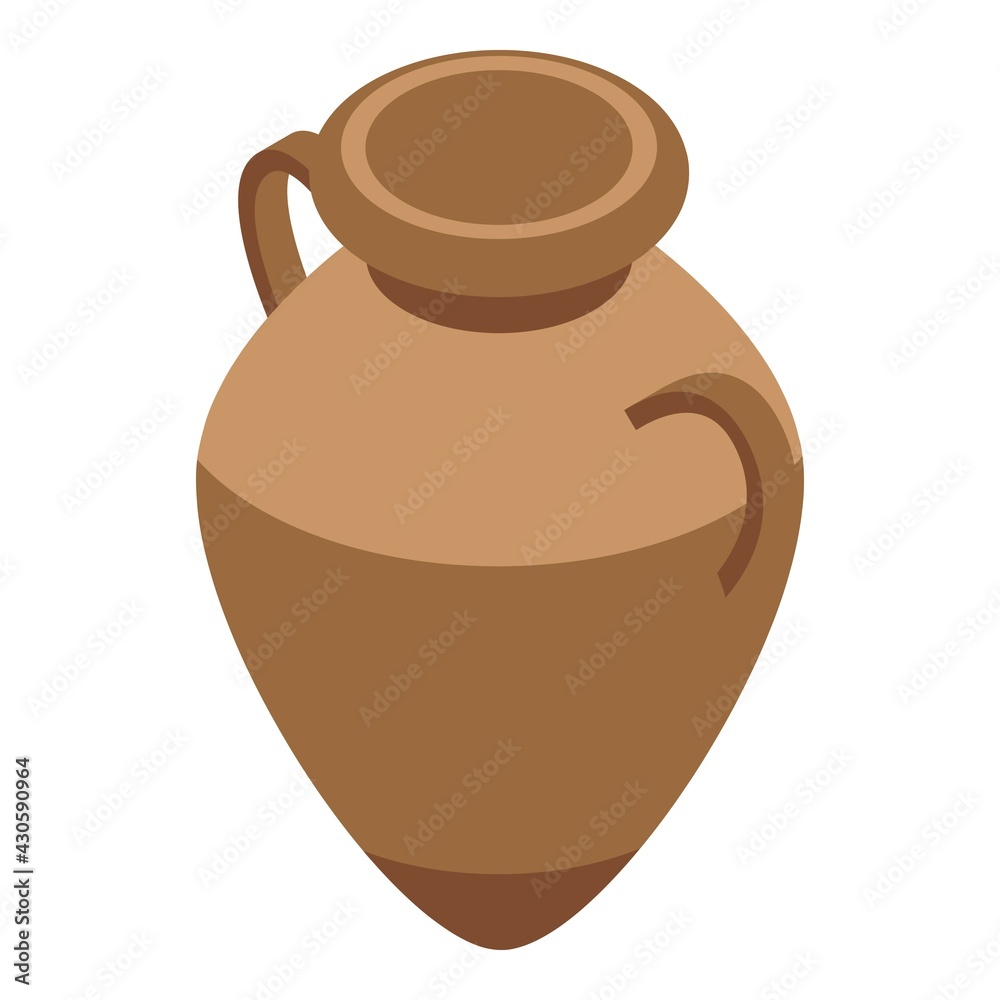 Pottery amphora icon. Isometric of Pottery amphora vector icon for web design isolated on white background