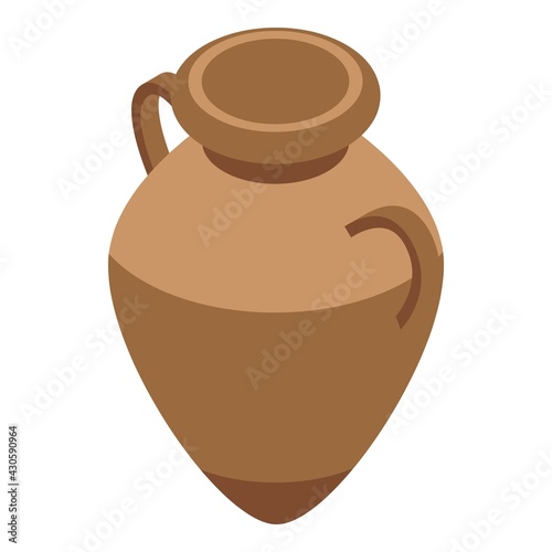 Pottery amphora icon. Isometric of Pottery amphora vector icon for web design isolated on white background
